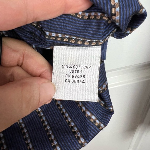 EUC Designer Bugatchi Uomo Men's Luxury Casual Cotton Dress Shirt Flip Cuffs XL - Picture 6 of 10